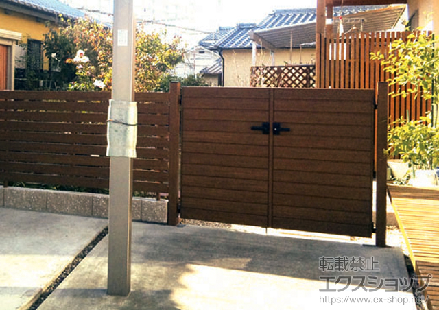 大分県大分市のの門扉 スタンダード門扉3型 両開き 門柱使用 施工例