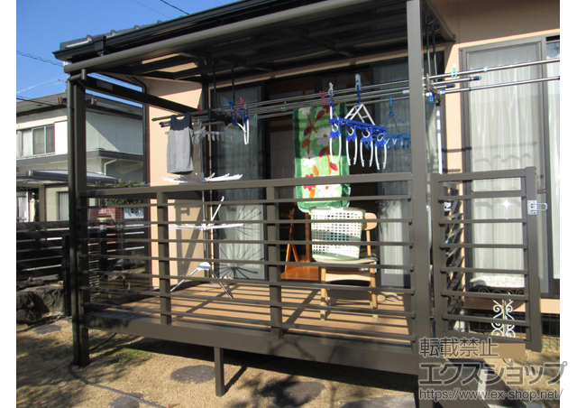 岡山県岡山市のLIXIL リクシル（トステム）のテラス囲い・サンルーム ほせるんですII F型 オープンタイプ 積雪〜20cm対応 施工例