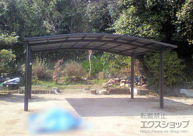 山口県山陽小野田市のLIXIL リクシル（トステム）のカーポート カーブポートシグマIII ワイド 積雪〜20cm対応+屋根材ホルダー+母屋補強材 施工例