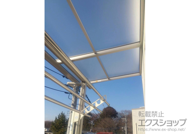 埼玉県川口市ののバルコニー・ベランダ屋根 プレシオステラス F型 屋根タイプ 単体 施工例