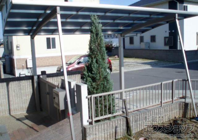 香川県高松市ののカーポート プレシオスポート 積雪〜20cm対応+着脱式サポート 2本入 施工例