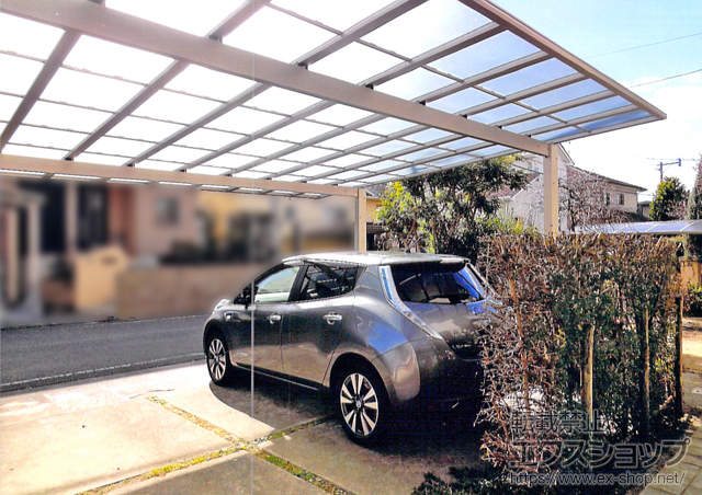 熊本県菊池郡菊陽町ののカーポート エフルージュ ツイン 積雪〜20cm対応 施工例