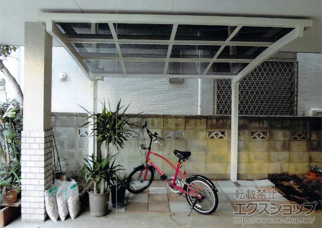 東京都葛飾区のLIXIL リクシル（トステム）のサイクルポート・自転車置き場 カーブポートシグマIII ミニ 積雪～20cm対応 施工例