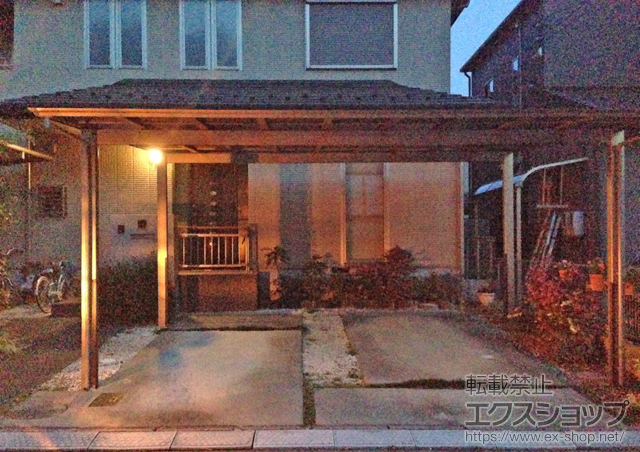 三重県津市ののカーポート アーキデュオ ワイド 積雪〜20cm対応+柱ガード 施工例