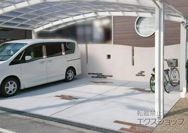 滋賀県東近江市ののフェンス・柵・塀、カーポート レイナトリプルポートグラン 積雪〜20cm対応 施工例