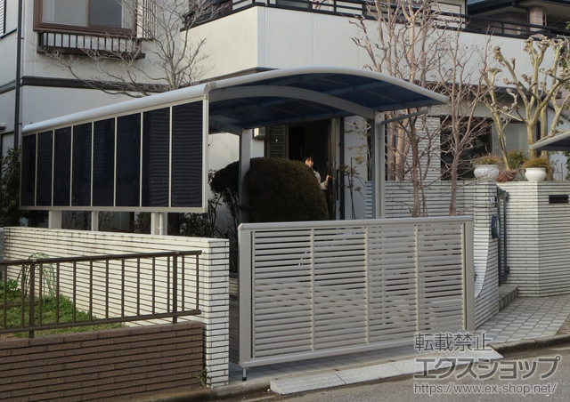 茨城県守谷市ののカーゲート エクスラインアップゲート 5型 電動式 27-12 施工例