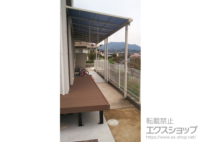 福岡県宗像市のLIXIL リクシル（トステム）のテラス屋根 ライザーテラスII F型 テラスタイプ 単体 積雪〜20cm対応 施工例