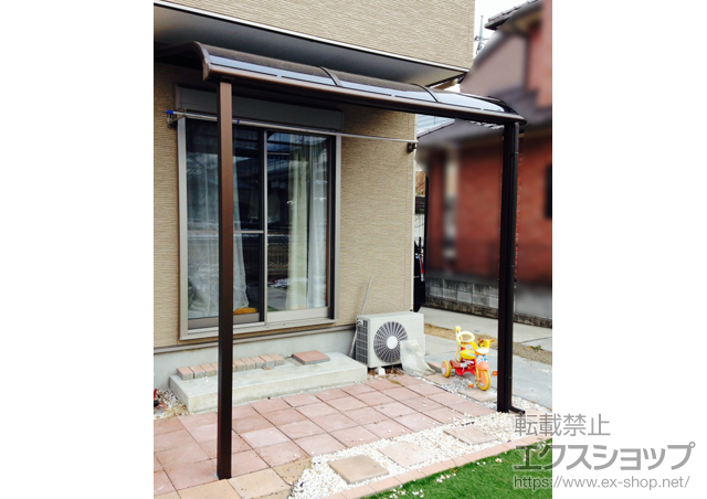 栃木県宇都宮市ののテラス屋根 プレシオステラス R型 テラスタイプ 単体 積雪〜20cm対応 施工例