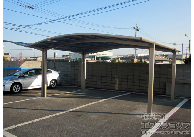 岡山県倉敷市のLIXIL リクシル（トステム）のカーポート カーブポートシグマIII ワイド 積雪〜20cm対応 施工例