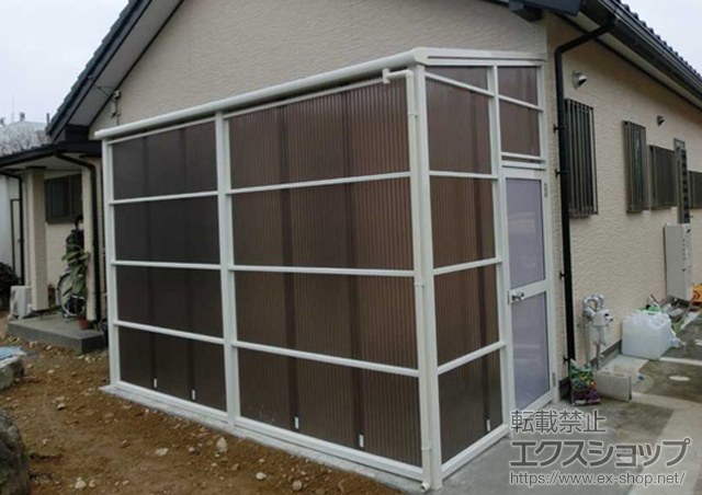 静岡県磐田市ののストックヤード サンクストックヤード F型 波板タイプ ヤード仕様 積雪〜20cm対応 施工例