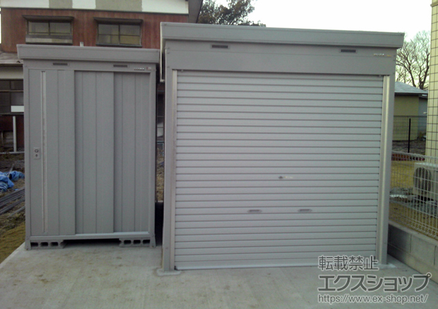 宮城県角田市のの物置・屋外倉庫 バイク保管庫 土間タイプ スタンダード一般型（FXN-2234S） 施工例