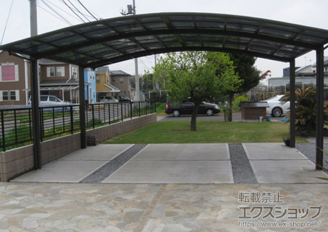 千葉県四街道市のLIXIL リクシル（トステム）のカーポート カーブポートシグマIII ワイド 積雪〜20cm対応 施工例