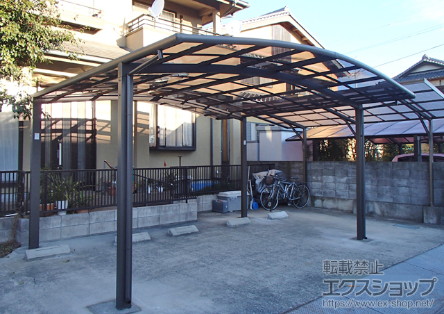 静岡県静岡市ののテラス屋根、カーポート カーブポートシグマIII ワイド 積雪〜20cm対応 施工例