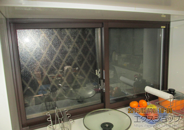 福岡県福岡市のの二重窓（内窓） インプラス(ダストバリア)引き違い窓2枚建 施工例