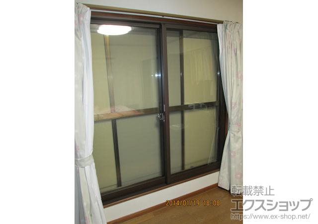 福岡県福岡市のの二重窓（内窓） インプラス(ダストバリア)引き違い窓2枚建 施工例