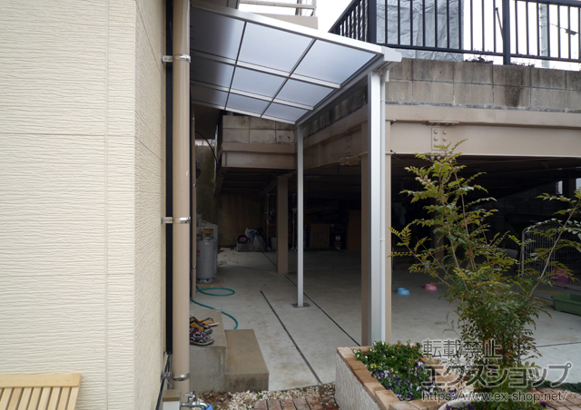 福岡県直方市のLIXIL リクシル（トステム）のテラス屋根 ライザーテラスII F型 テラスタイプ 単体 積雪〜20cm対応 施工例