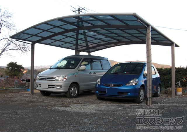 大分県大分市のLIXIL リクシル（トステム）のカーポート カーブポートシグマIII ワイド 積雪〜20cm対応 施工例