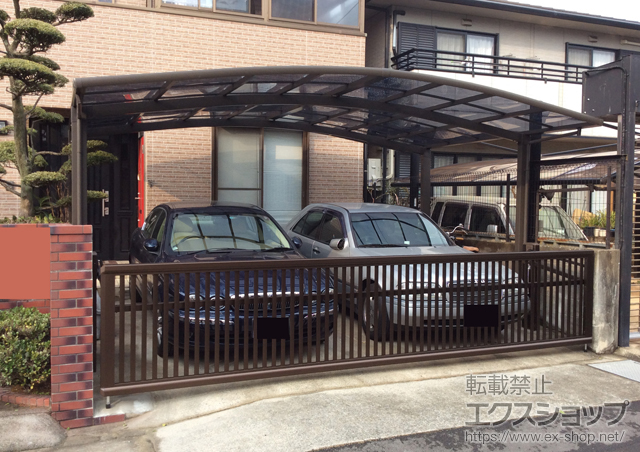 福岡県福岡市のLIXIL リクシル（トステム）のカーポート カーブポートシグマIII ワイド 積雪〜20cm対応 施工例