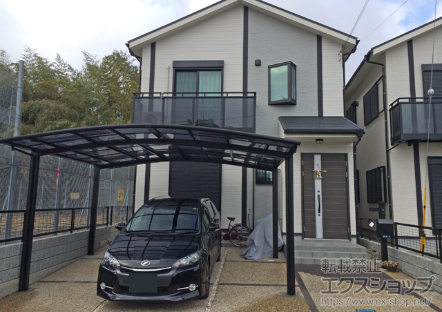 滋賀県大津市のLIXIL リクシル（トステム）のカーポート カーブポートシグマIII ワイド 積雪〜20cm対応 施工例