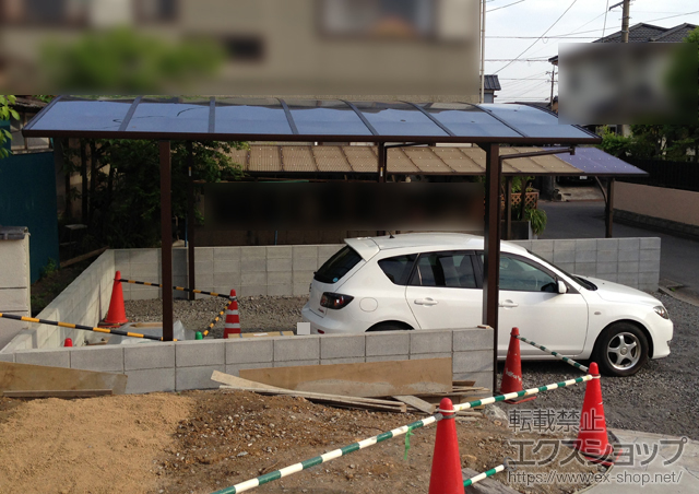 大分県大分市ののカーポート レイナツインポートグラン　積雪〜20cm対応＋屋根ふき材補強部品(2セット) 施工例
