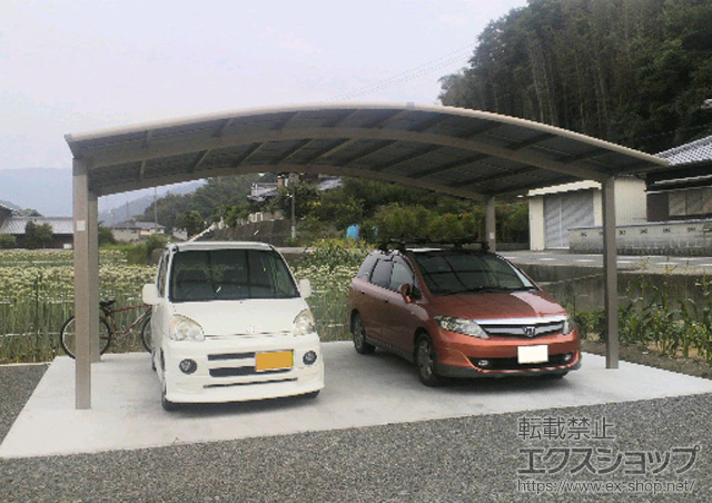 香川県観音寺市のLIXIL リクシル（トステム）のカーポート カーブポートシグマIII ワイド 積雪〜20cm対応 施工例