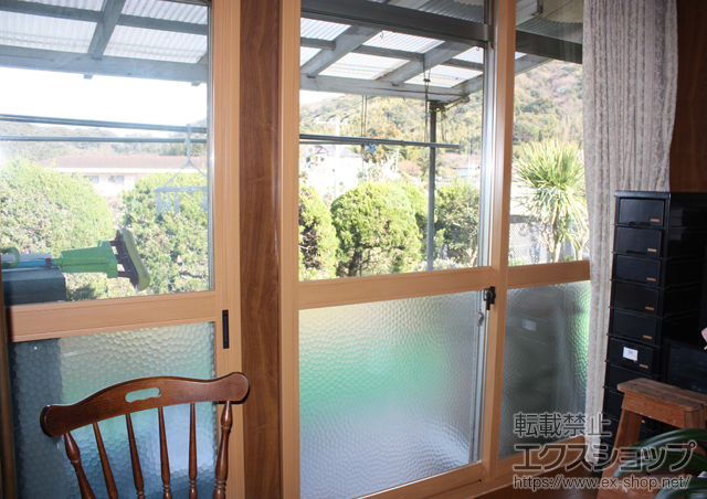 福岡県北九州市のの二重窓（内窓） プラマードU 引違い窓 2枚建 中桟有 施工例