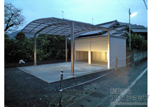 静岡県静岡市のLIXIL リクシル（トステム）のカーポート カーブポートシグマIII ワイド 積雪〜20cm対応 施工例