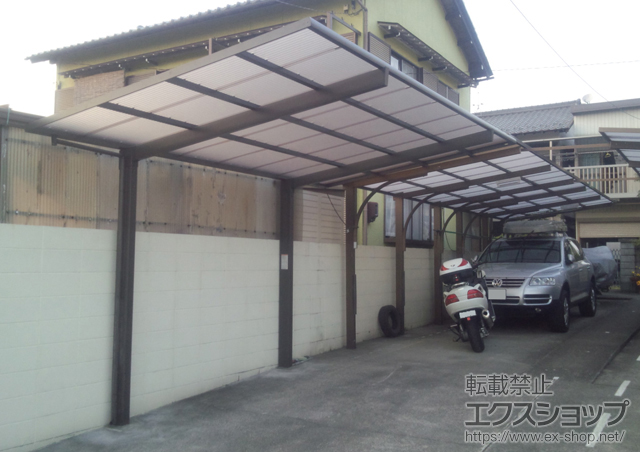 岐阜県海津市のLIXIL リクシル（トステム）のカーポート サーフポートIII 積雪〜20cm対応 施工例