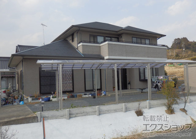 静岡県掛川市ののカーポート プレシオスポート ワイド 縦連棟 積雪〜20cm対応 施工例