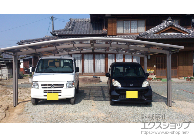 福岡県大川市のLIXIL リクシル（トステム）のカーポート カーブポートシグマIII ワイド 積雪〜20cm対応 施工例