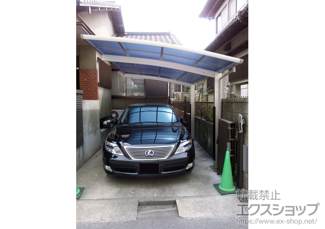 福岡県北九州市ののカーポート レイナポート 積雪〜20cm対応＋カーポート用柱カバー（2本入り）カームブラック 施工例