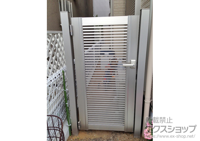 兵庫県西宮市のの門扉 エクスライン門扉1型 片開き 柱仕様 施工例