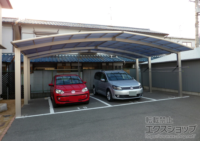 大阪府東大阪市ののカーポート レイナトリプルポート 積雪〜20cm対応＋水平式物干し 2本入 施工例