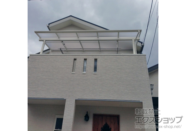大阪府藤井寺市ののバルコニー・ベランダ屋根 ヴェクターテラス F型 屋根タイプ 単体 積雪〜20cm対応 施工例