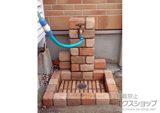 千葉県袖ケ浦市のの立水栓・ガーデンシンク 立水栓ユニット サークルタイプ ＃07 施工例
