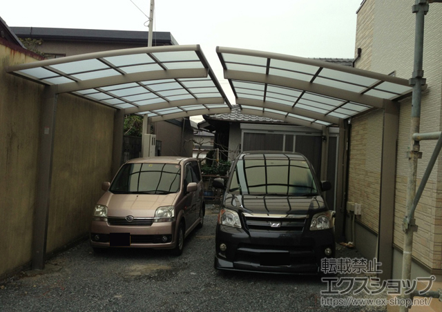 三重県三重郡菰野町のLIXIL リクシル（トステム）のカーポート カーブポートシグマIII 延長 積雪〜20cm対応 施工例