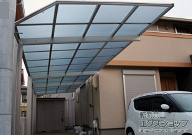 大阪府泉佐野市ののカーポート エフルージュ 縦連棟 積雪〜20cm対応＋エフルージュ 変形敷地対応セット 施工例