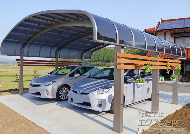 島根県安来市のLIXIL リクシル（トステム）のカーポート テールポートシグマIII 1500 M合掌 積雪〜50cm対応 施工例