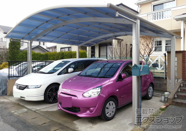 福岡県糸島市ののカーポート プレシオスポート ワイド 積雪〜20cm対応 施工例