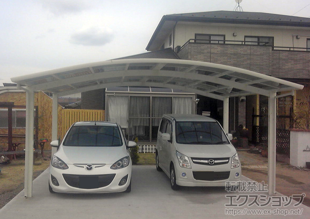宮城県大崎市ののカーポート レイナツインポート 積雪〜20cm対応 施工例