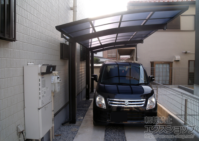 千葉県船橋市ののカーポート レイナポート 延長 積雪〜20cm対応＋着脱式サポート　標準・ハイルーフ兼用 施工例