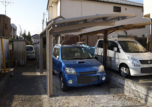 東京都あきる野市のLIXIL リクシル（トステム）のカーポート カーブポートシグマIII 積雪〜20cm対応 施工例