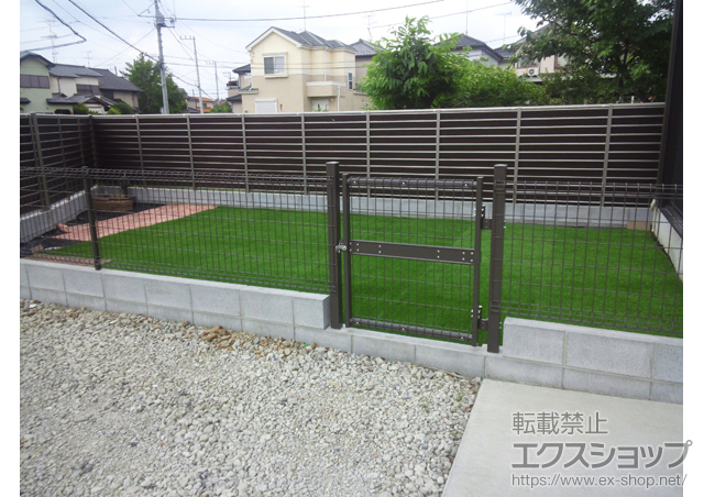 埼玉県白岡市のの門扉、フェンス・柵 ハイグリッド門扉N8型 片開き 柱使用 施工例