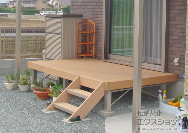熊本県宇城市ののウッドデッキ リウッドデッキ 200+ステップＳタイプ 施工例