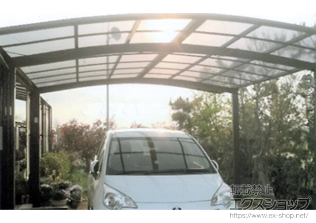 千葉県旭市のLIXIL リクシル（トステム）のカーポート カーブポートシグマIII ワイド 積雪〜30cm対応 施工例