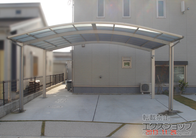 福岡県宮若市ののカーポート レイナツインポートグラン 積雪〜20cm対応+レイナポート 屋根ふき材補強部品 施工例