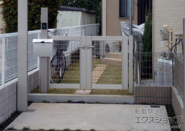 東京都府中市のの門扉 エクスライン門扉16型 両開き 施工例