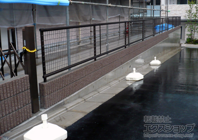 神奈川県川崎市ののフェンス・柵 レスティナメッシュフェンス2型 自由柱施工 施工例