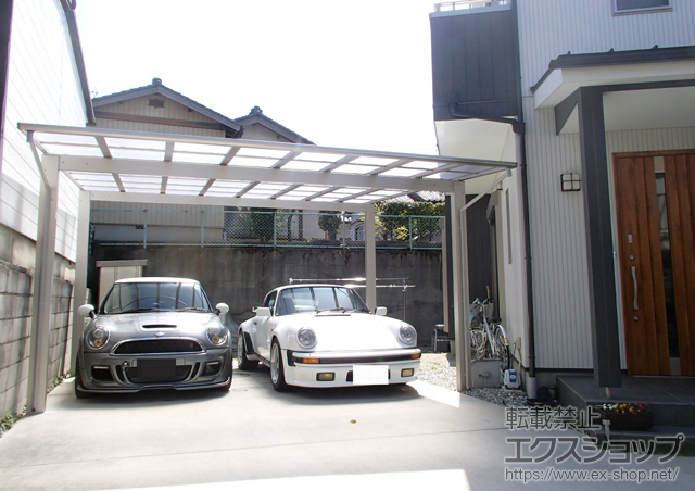 愛知県春日井市ののカーポート エフルージュ ツイン 積雪〜20cm対応 施工例