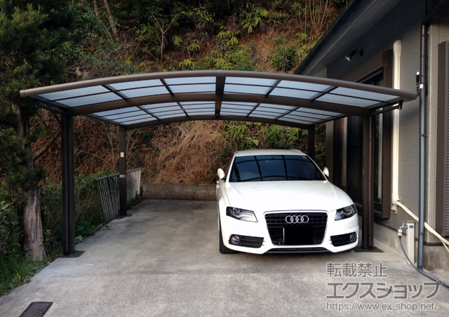 宮崎県延岡市のLIXIL リクシル（トステム）のカーポート カーブポートシグマIII ワイド 積雪〜20cm対応 施工例